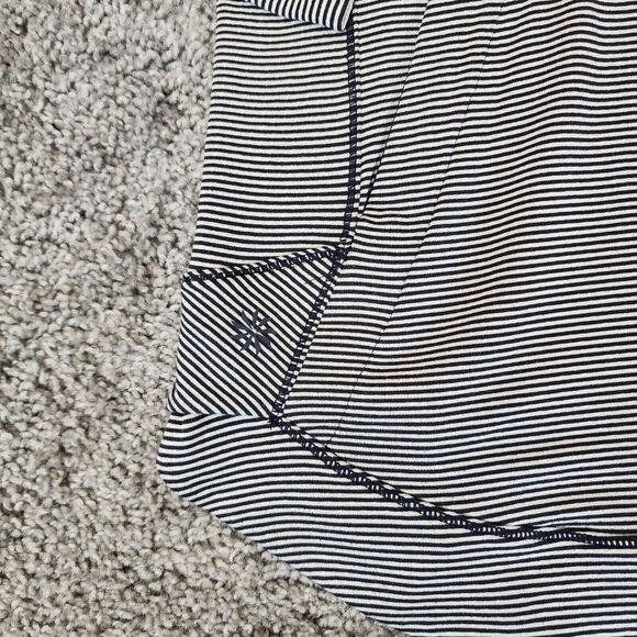 Athleta‎ Hoodie Women's XS Black White Striped Quarter Zip Sweater Pockets - Picture 5 of 10